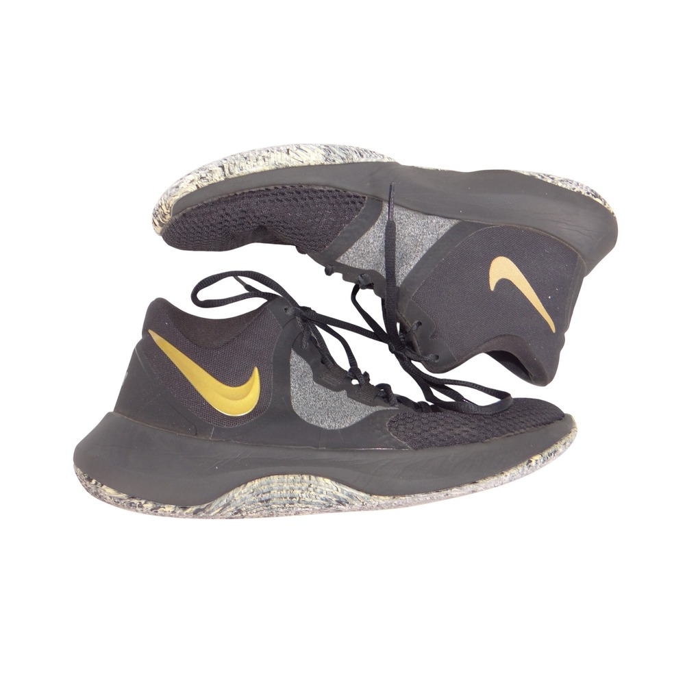 Nike Air Precision II Mens Basketball Shoes Black Gold AA7069-090 Size‎ 9.5
